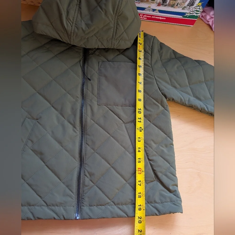 ZARA Kaki Green Girl Kid Mid Season Coat Size 8-9 3 Pockets Fall Or Spring - Picture 9 of 9